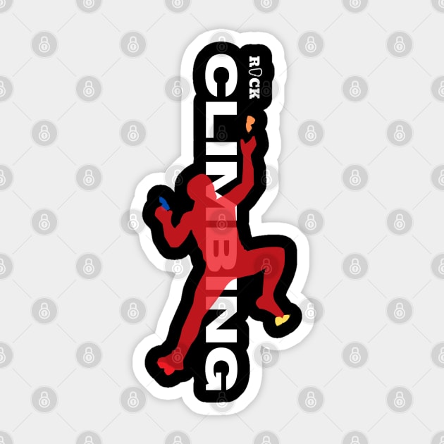 rock climbing with climber red Sticker by lmdesignco